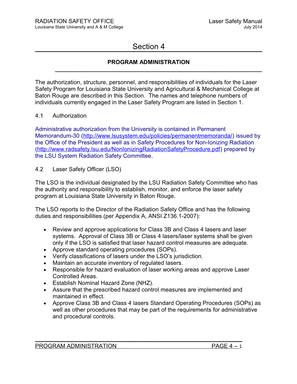 RADIATION SAFETY OFFICE Laser Safety Manual