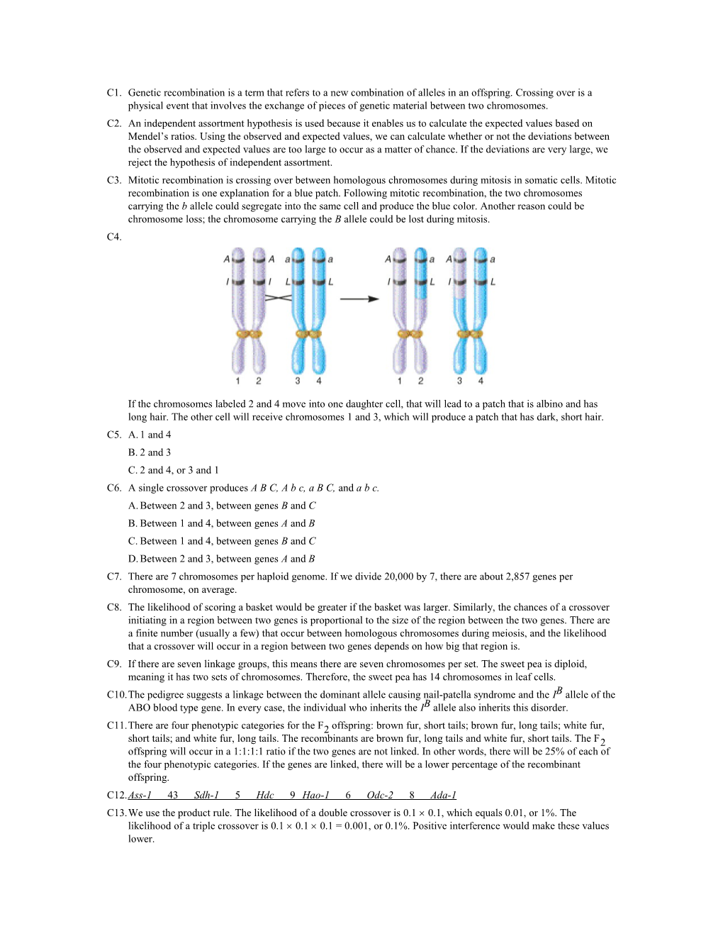 C1.Genetic Recombination Is a Term That Refers to a New Combination of Alleles in an Offspring