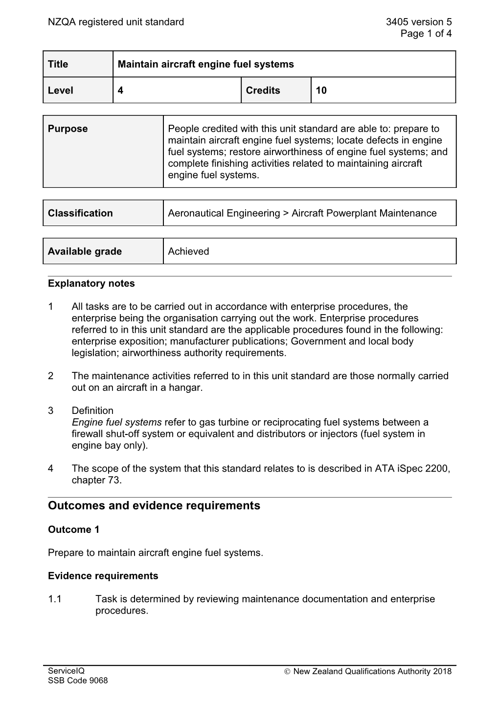 3405 Maintain Aircraft Engine Fuel Systems