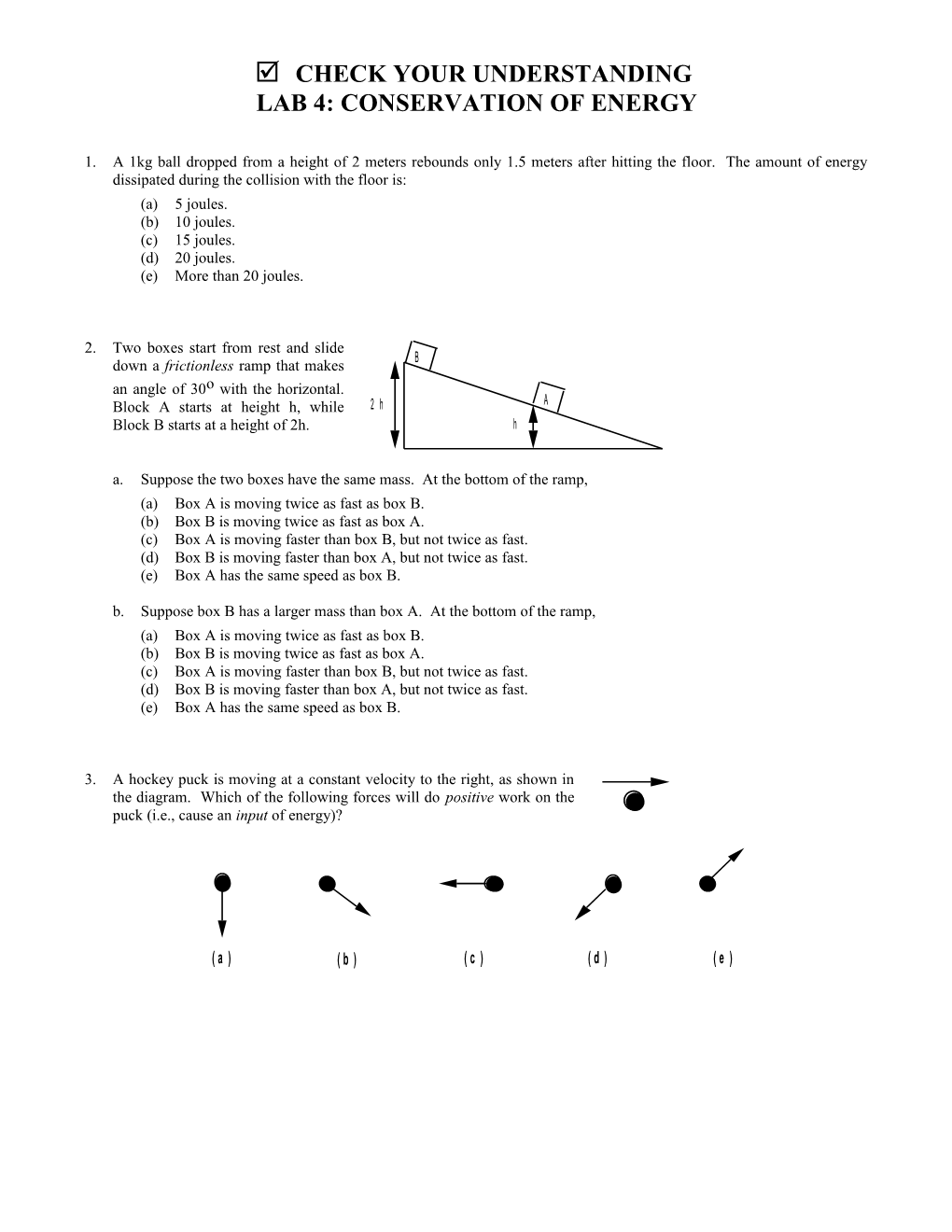 Lab 4: Conservation of Energy