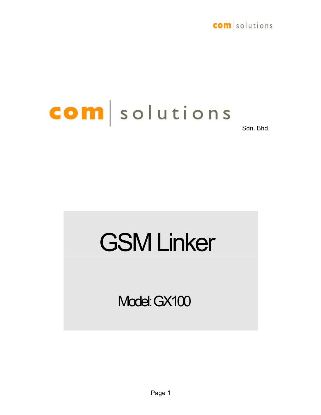GX100 GSM Linker Manual