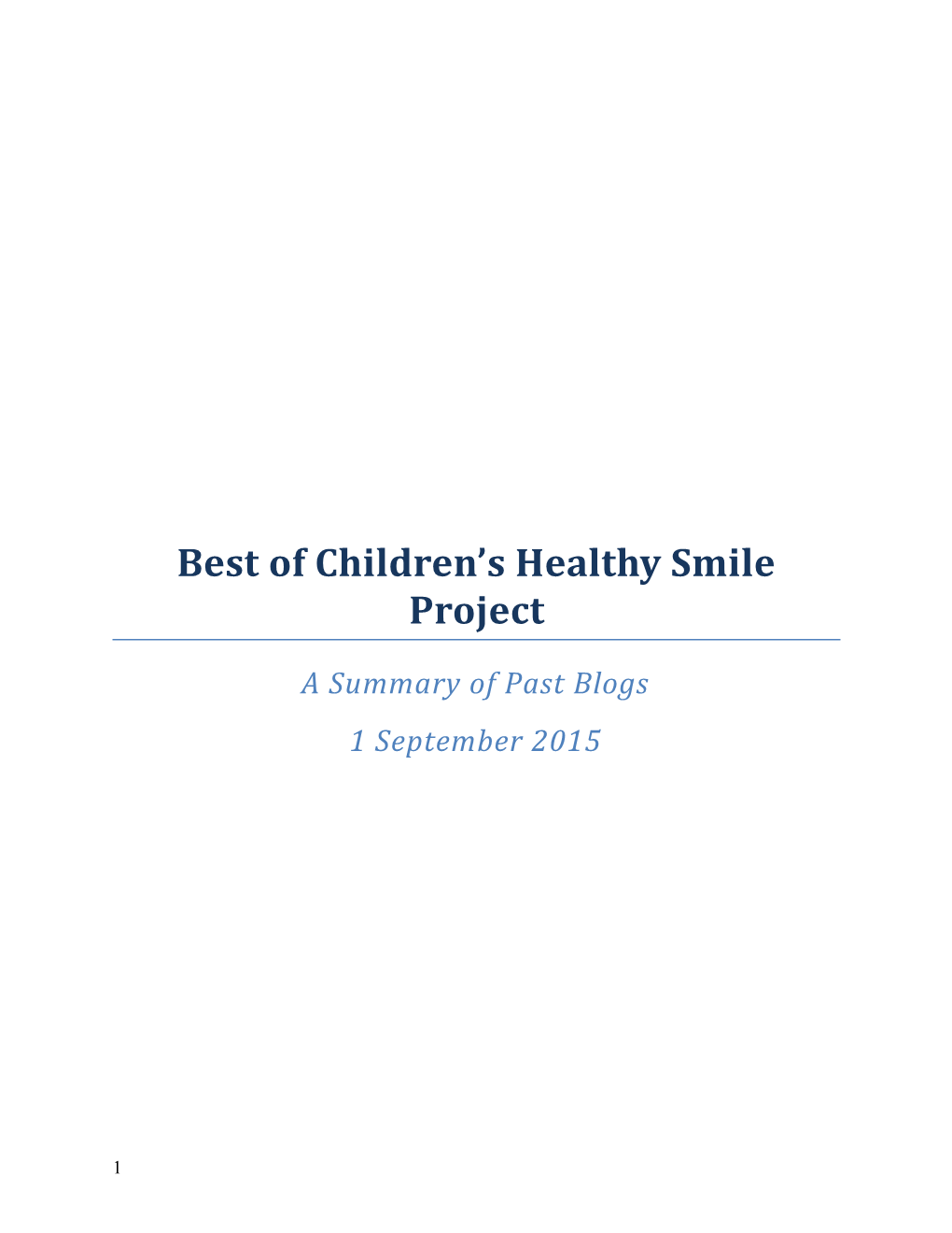 Best of Children S Healthy Smile Project