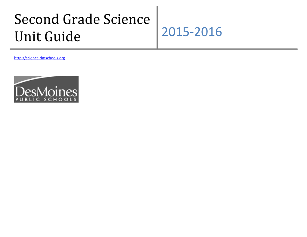 Second Grade Science Unit Guide