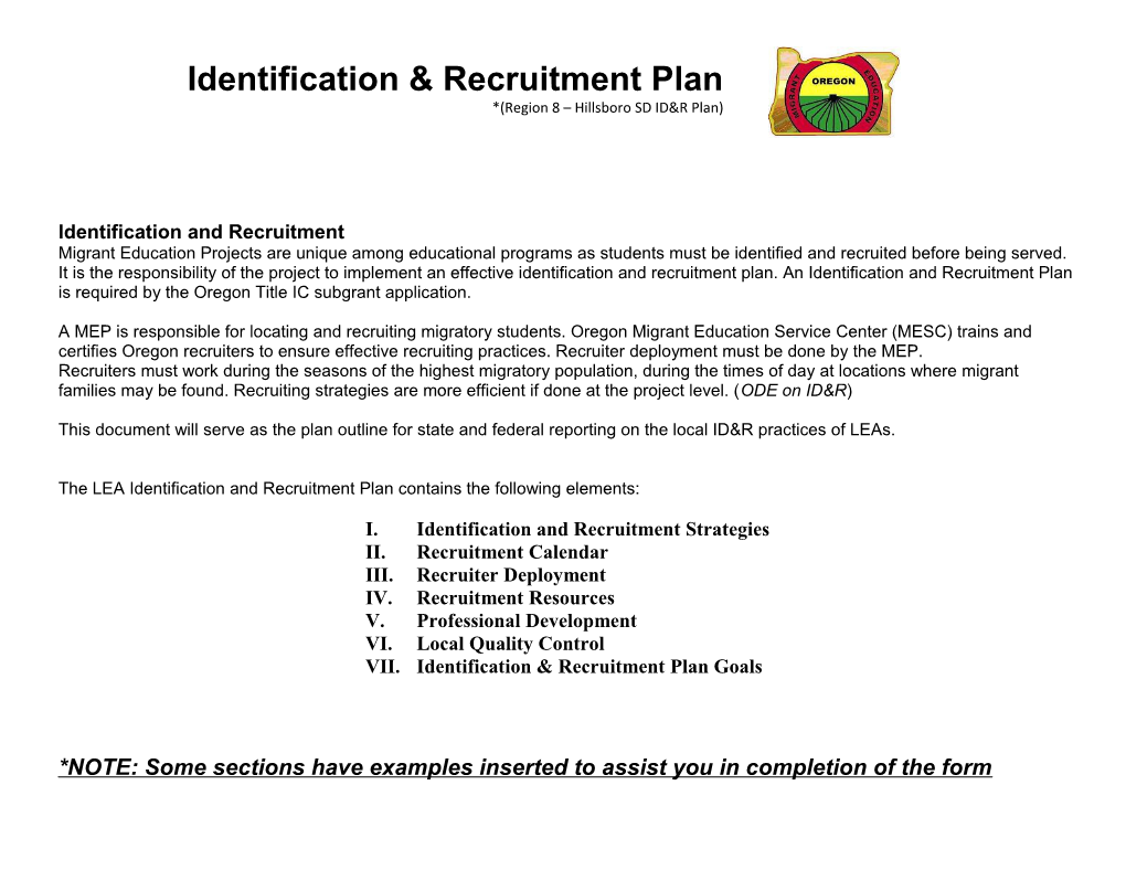 Identification and Recruitment