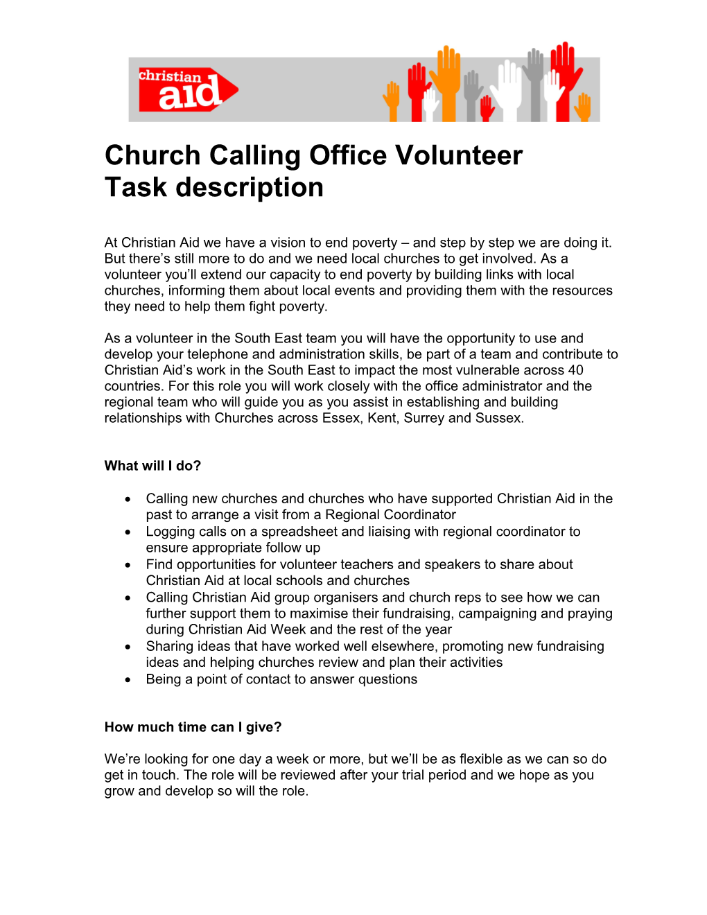 Church Calling Office Volunteer