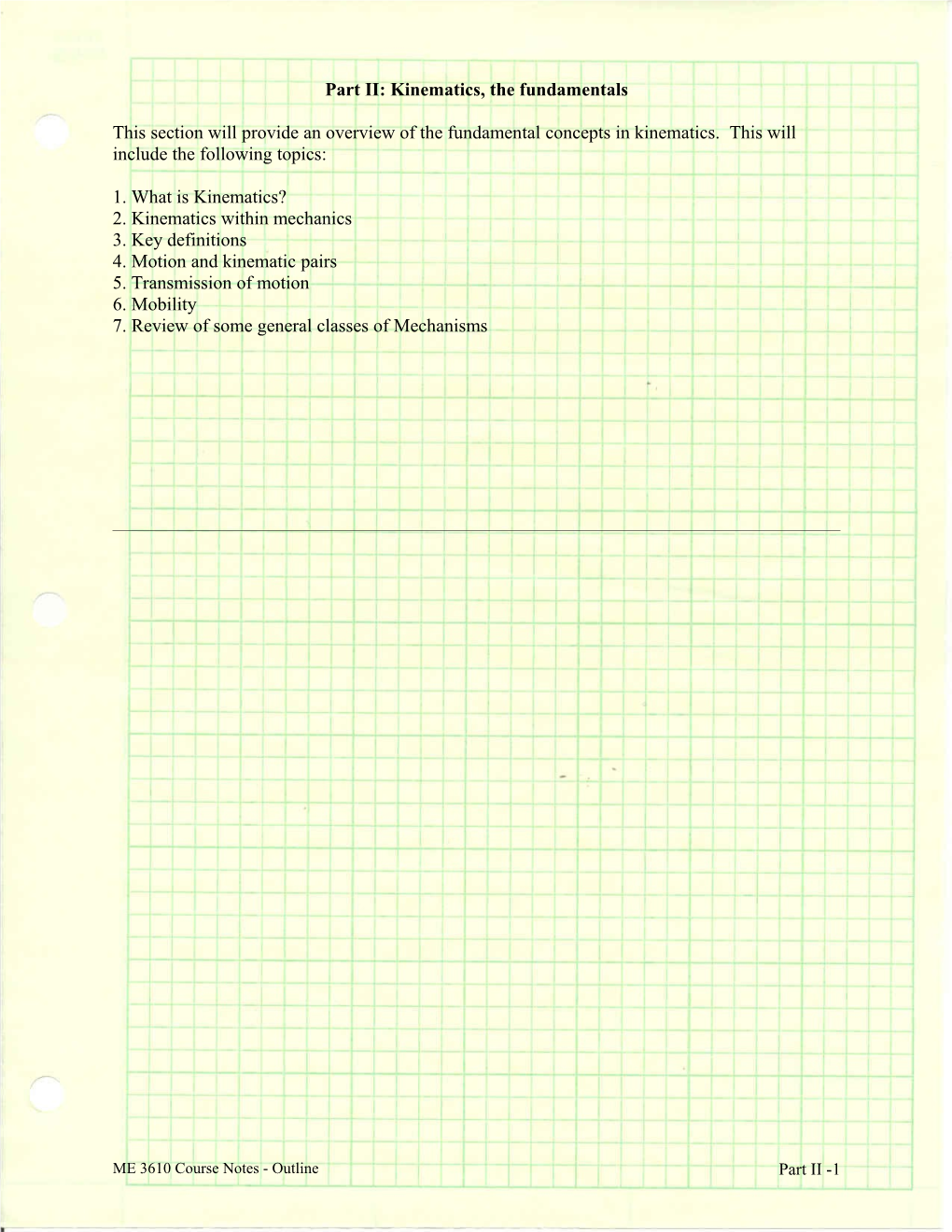 Part II: Kinematics, the Fundamentals