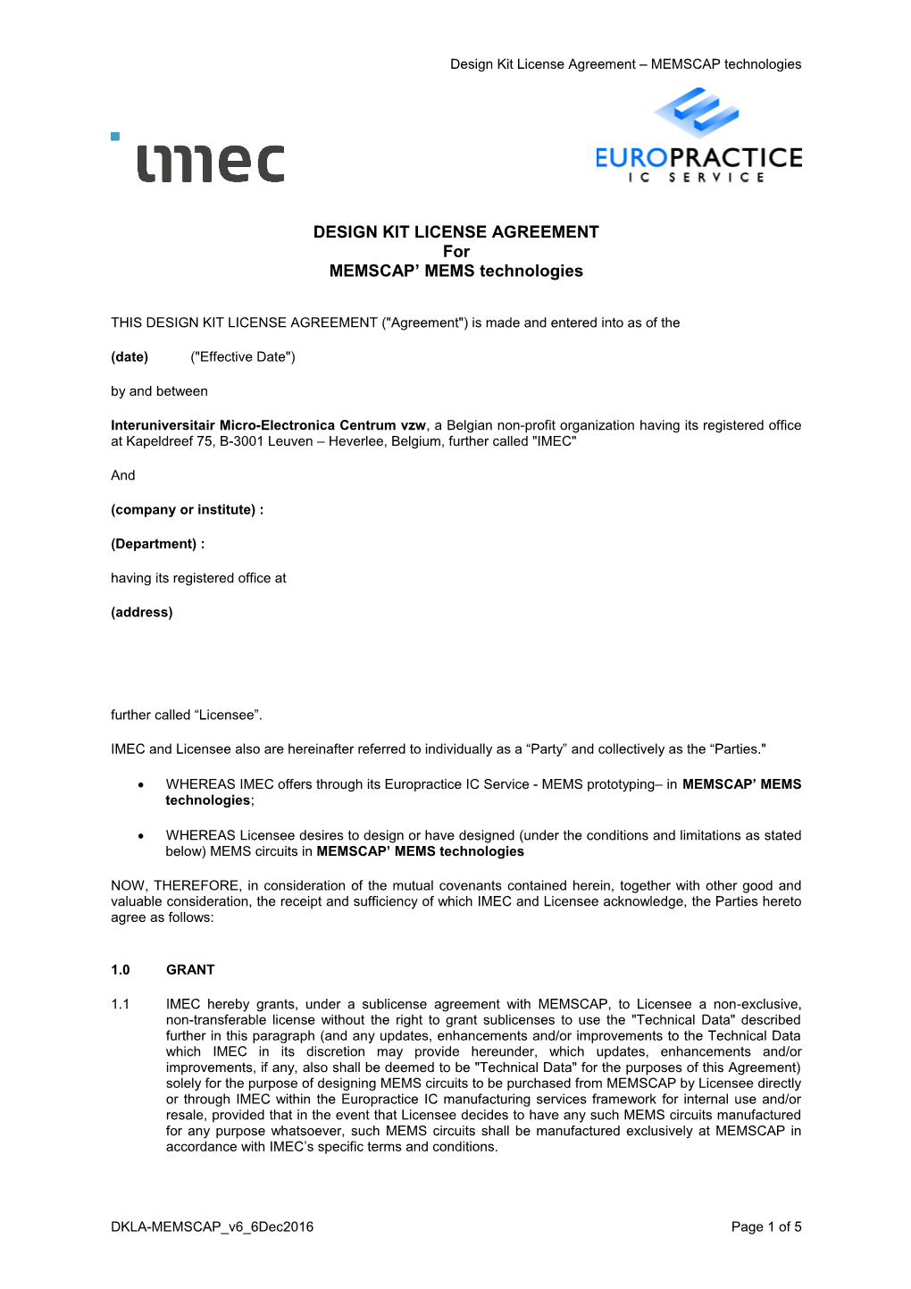 Design Kit License Agreement