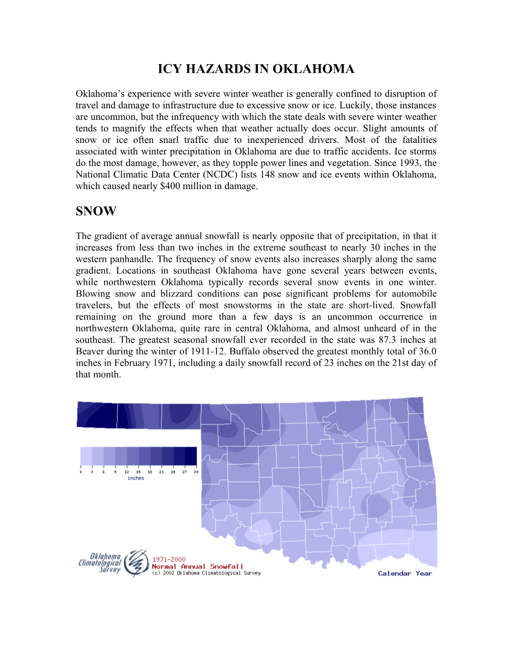 Icy Hazards in Oklahoma