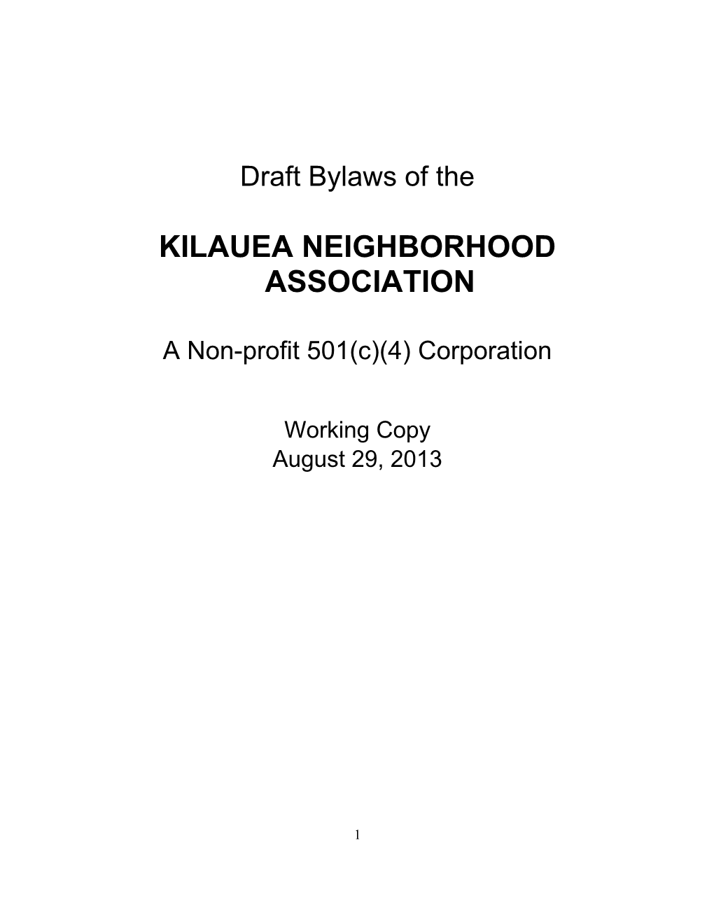 Draft Bylaws of The
