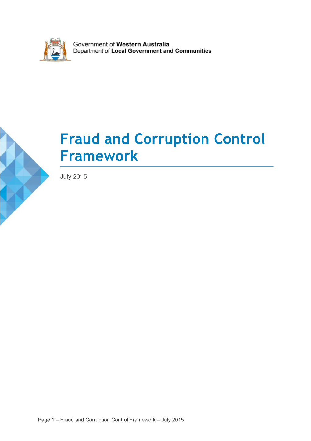 Fraud and Corruption Control Framework