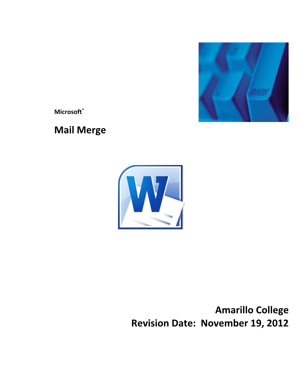 Word 2007 Mail Merge