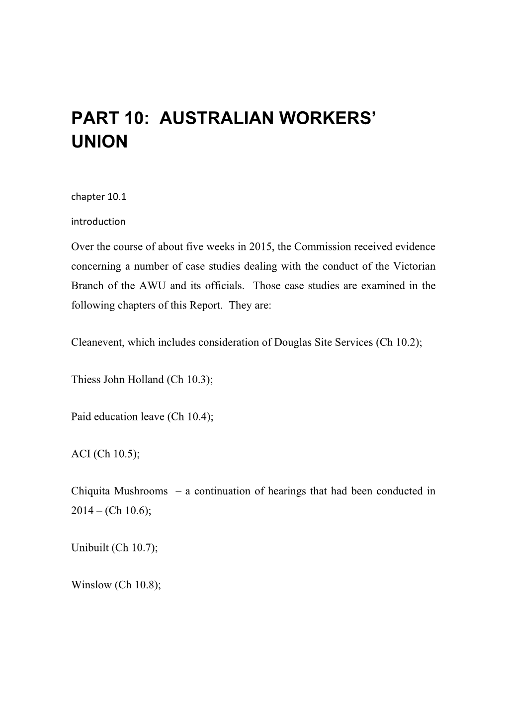 Part 10: Australian Workers Union