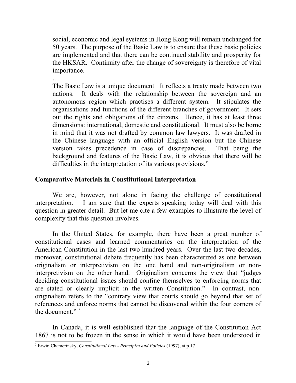 Constitutional Law Conference on Implementation of the Basic Law: a Comparative Perspective