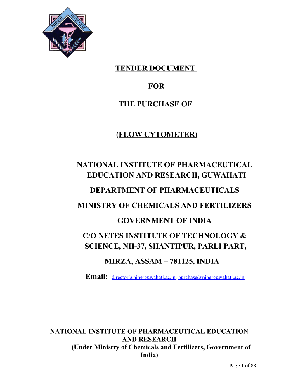 National Institute of Pharmaceutical Education and Research, Guwahati