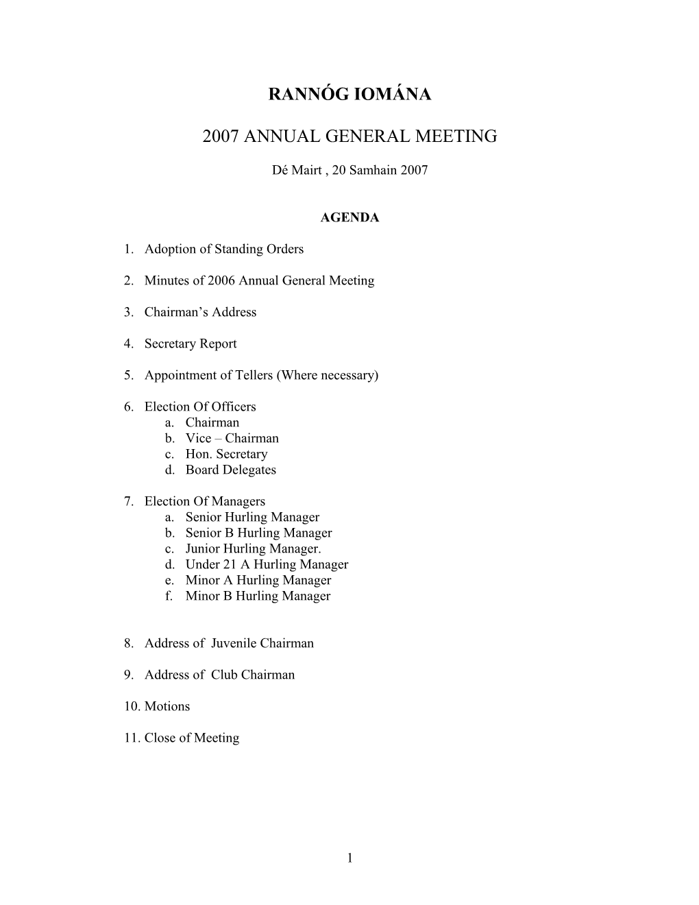 2007 Annual General Meeting