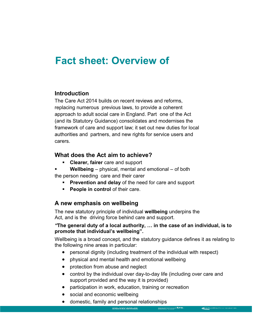 Factsheet: Overviewof