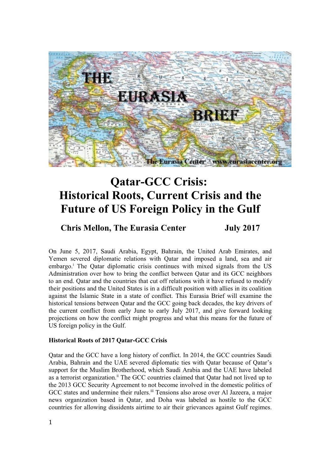 Historical Roots, Current Crisis and the Future of US Foreign Policy in the Gulf