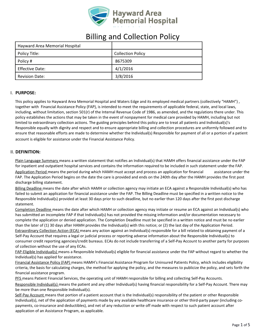 Transparency Taskfoce Draft ACA 501R Toolkit