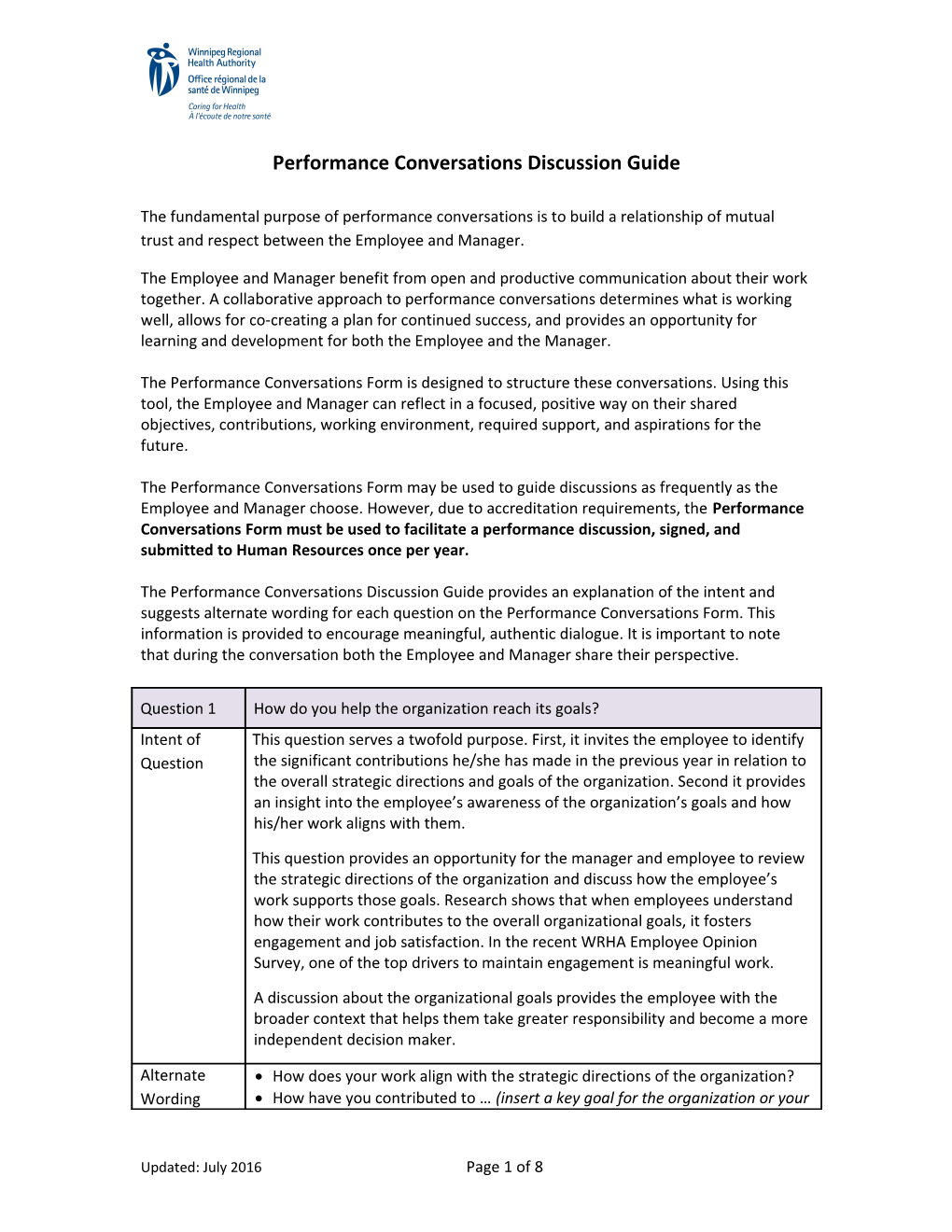 Performance Conversations Discussion Guide