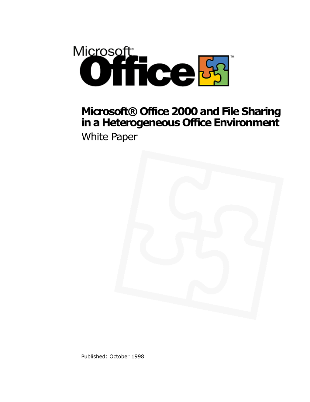 Microsoft Office 2000 and File Sharing in a Heterogeneous Office Environment