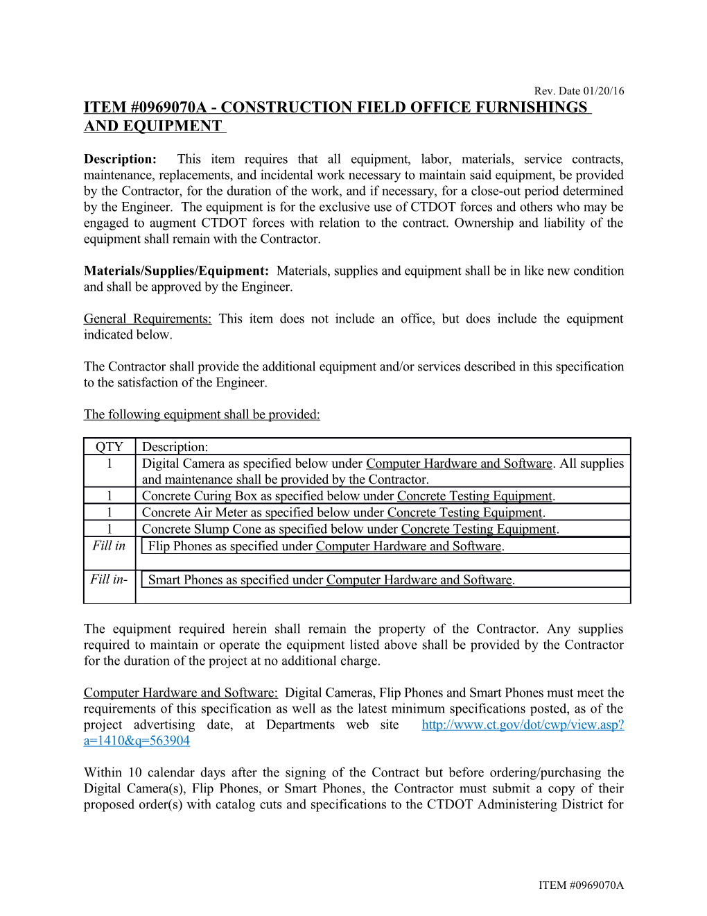 0969070A- Constr. Field Office (Equipment)