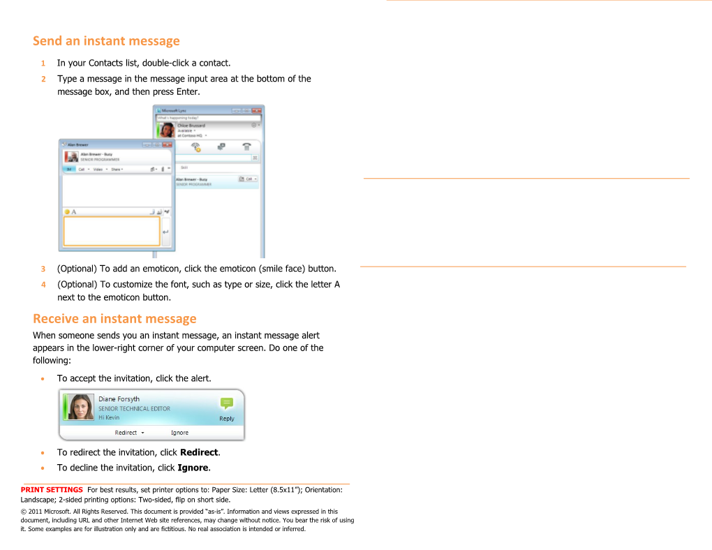 Lync 2010 Instant Messaging and Presence Quick Reference