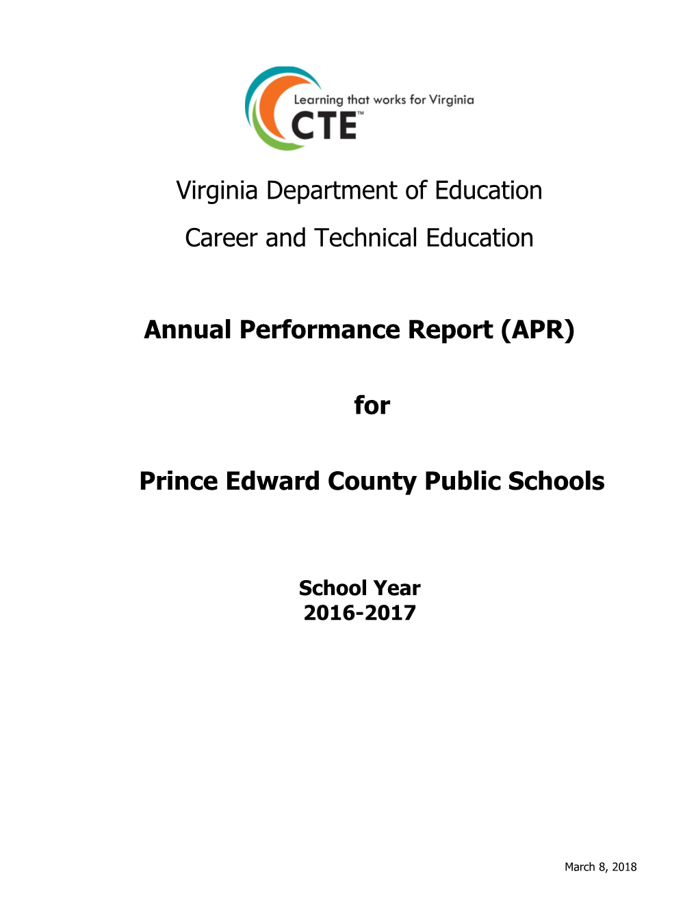 2016-2017 APR for School Division #073