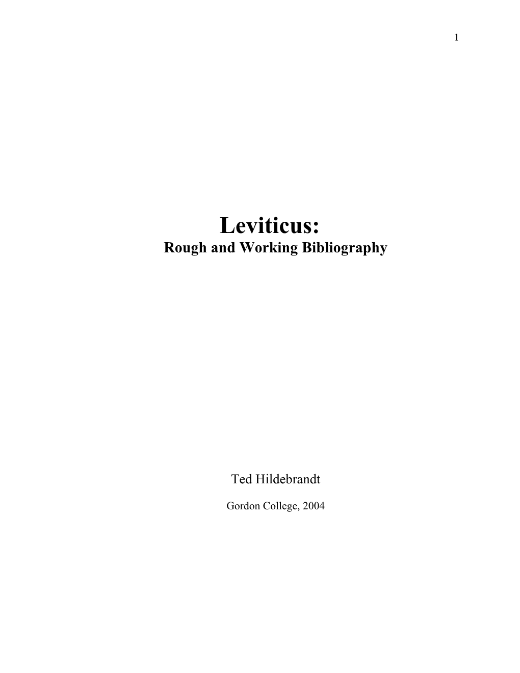 Rough and Working Bibliography