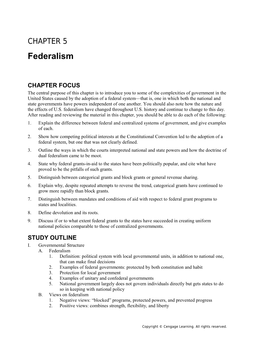 Chapter 5: Federalism 1