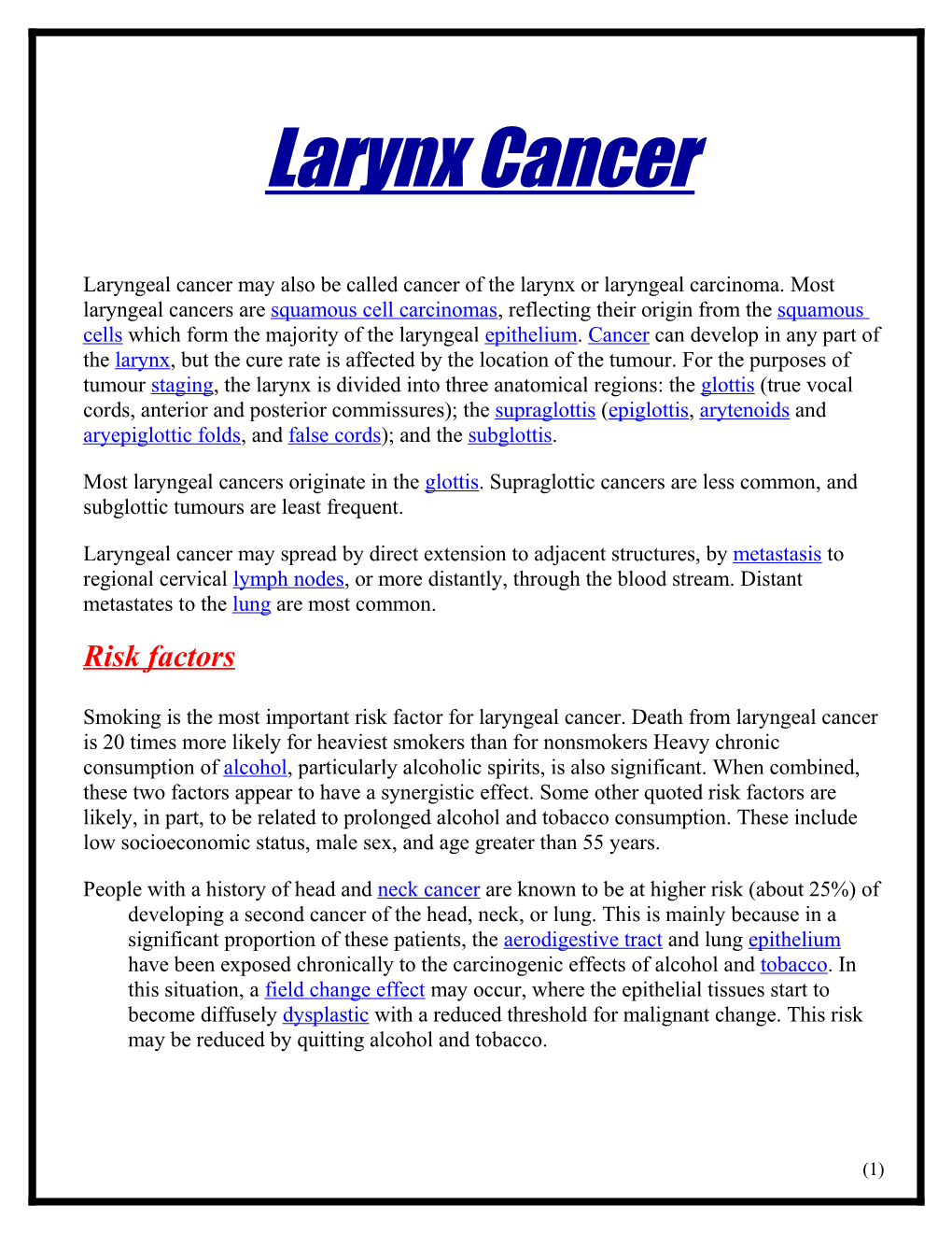 Larynx Cancer