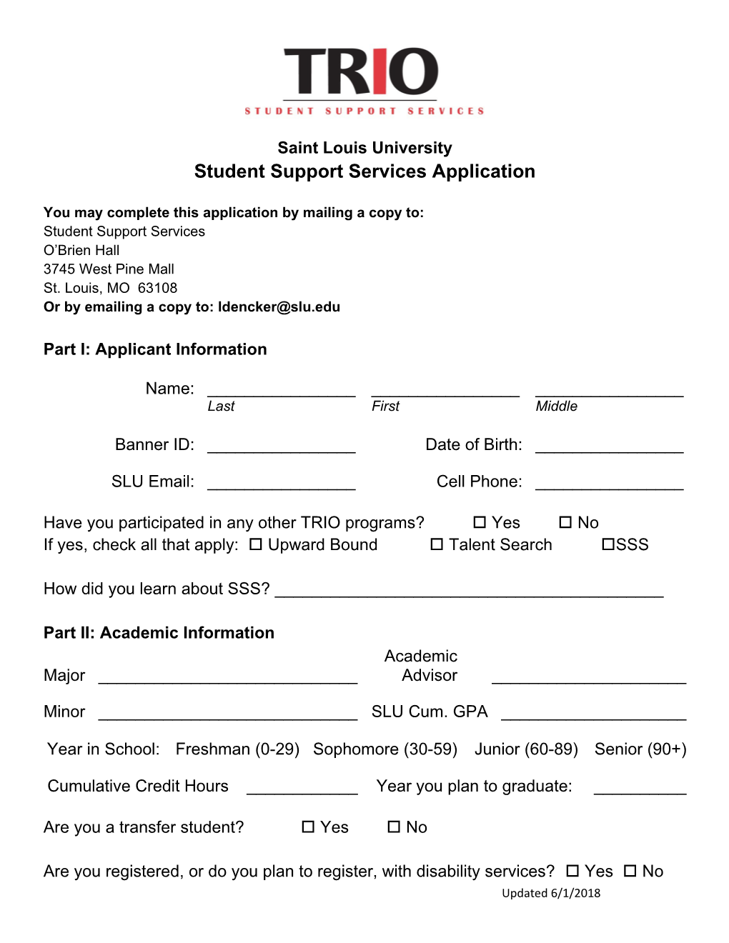 Student Support Services Application