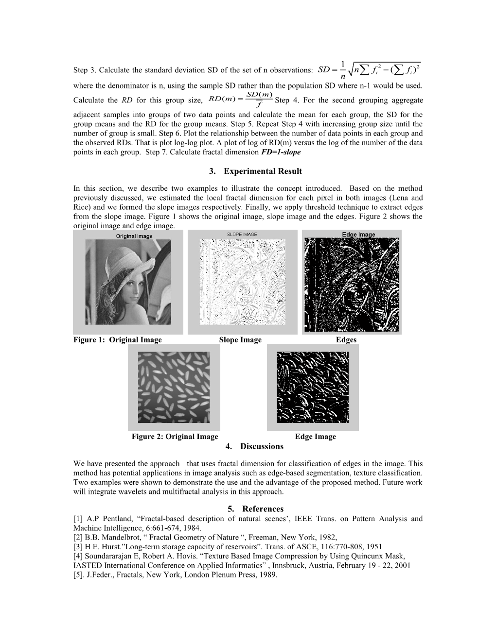 Edge Detection by Relative Dispersion Analysis Based Fractal Dimension