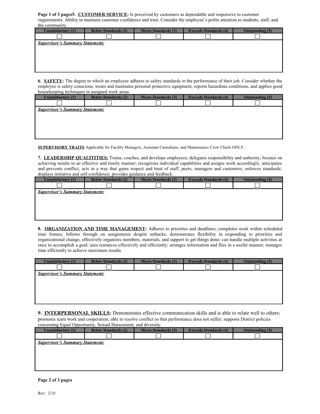 Employee Periodic Evaluation Form