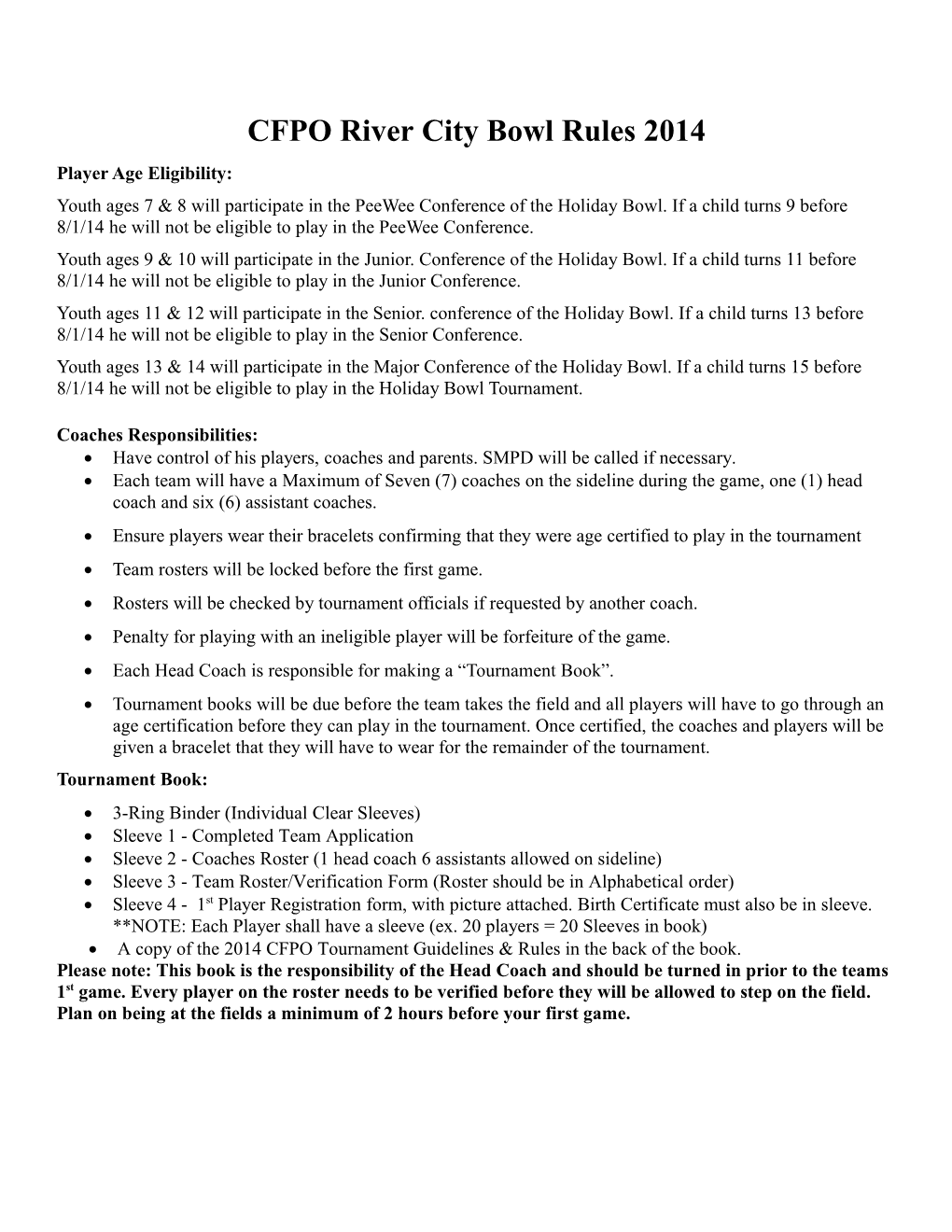 CFPO River City Bowl Rules 2014