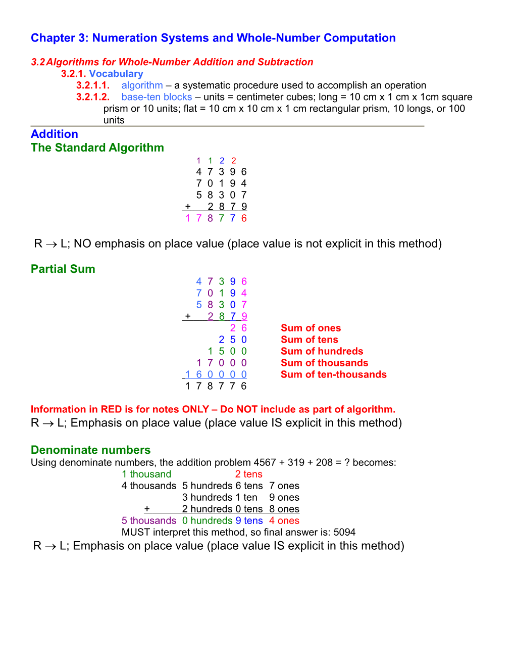Chapter 3:Numeration Systems and Whole-Number Computation