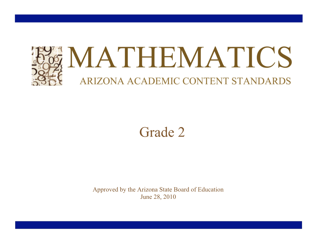 Arizona Mathematics Standards Articulated by Grade Level