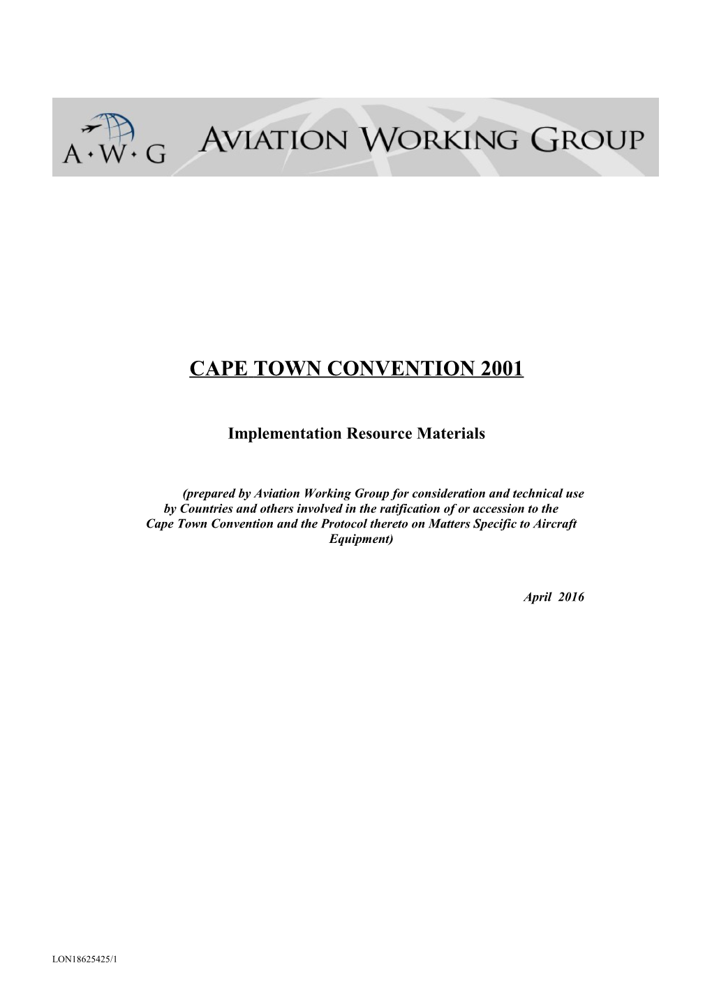 Capetown Convention 2001