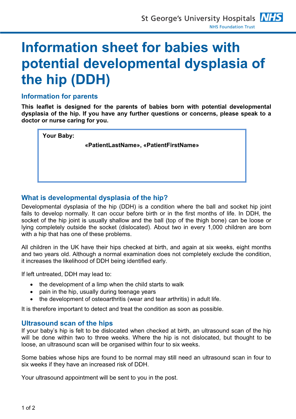 What Is Developmental Dysplasia of the Hip?