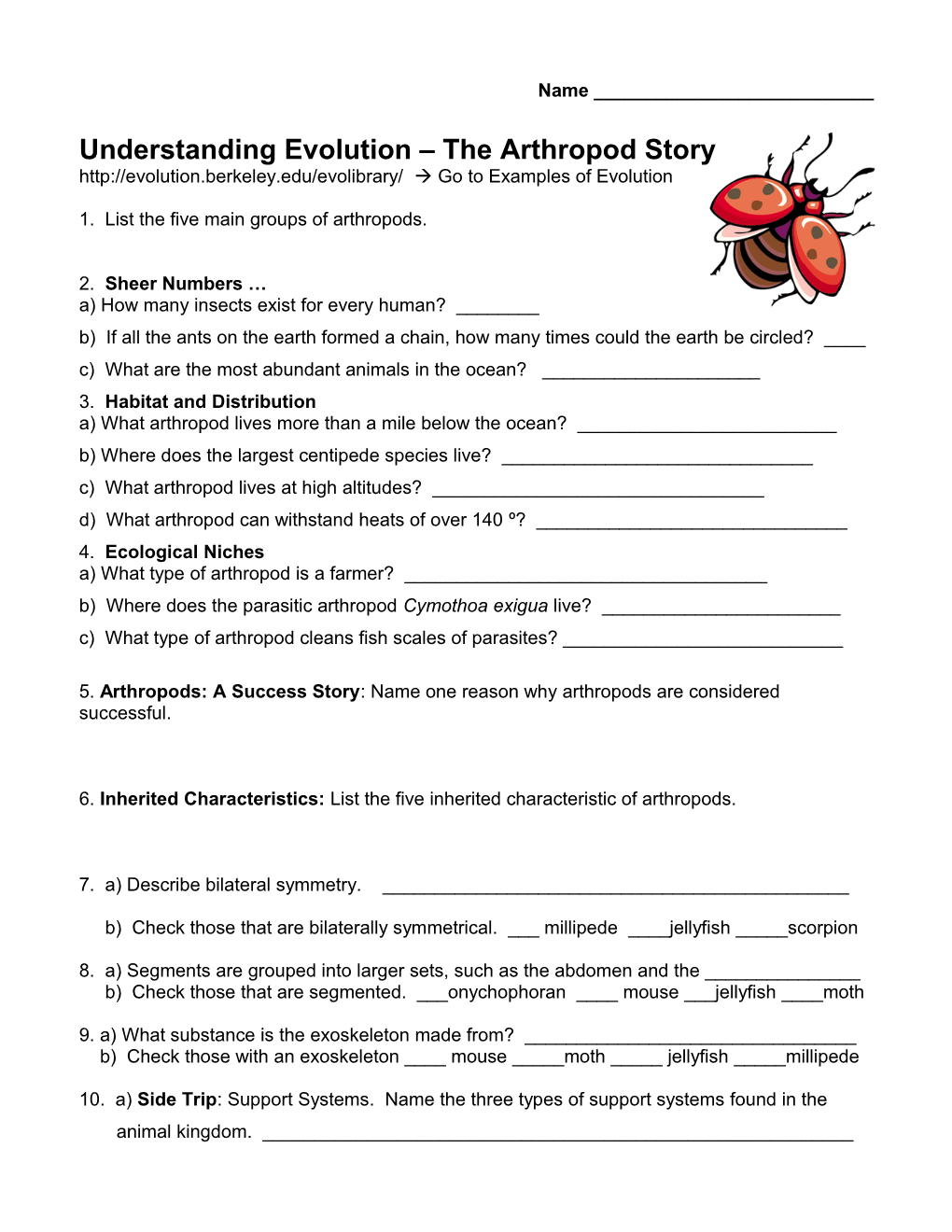 Understanding Evolution the Arthropod Story