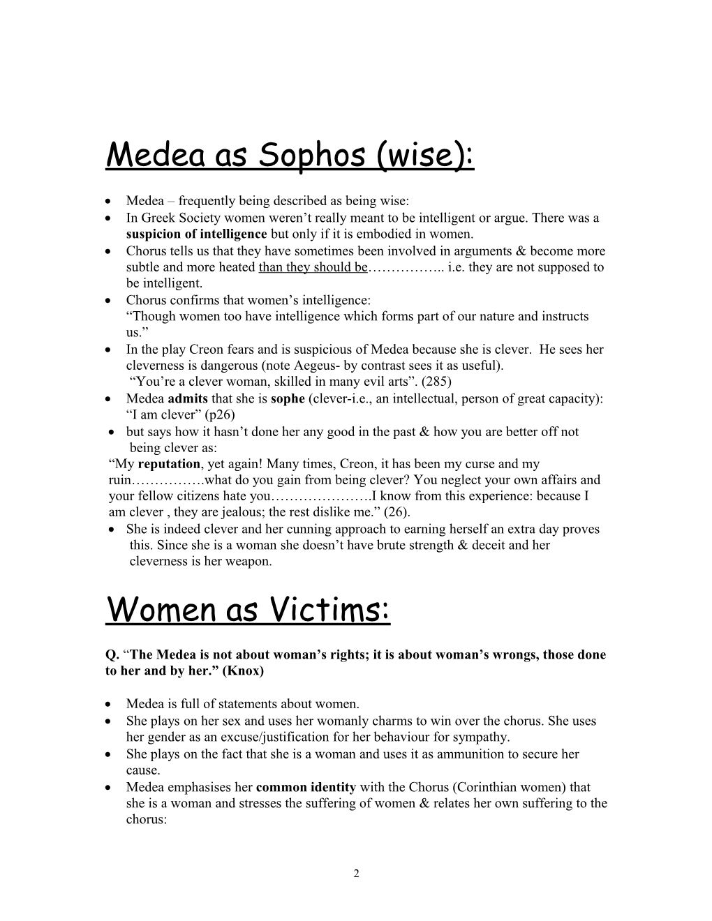 Medea As a Woman