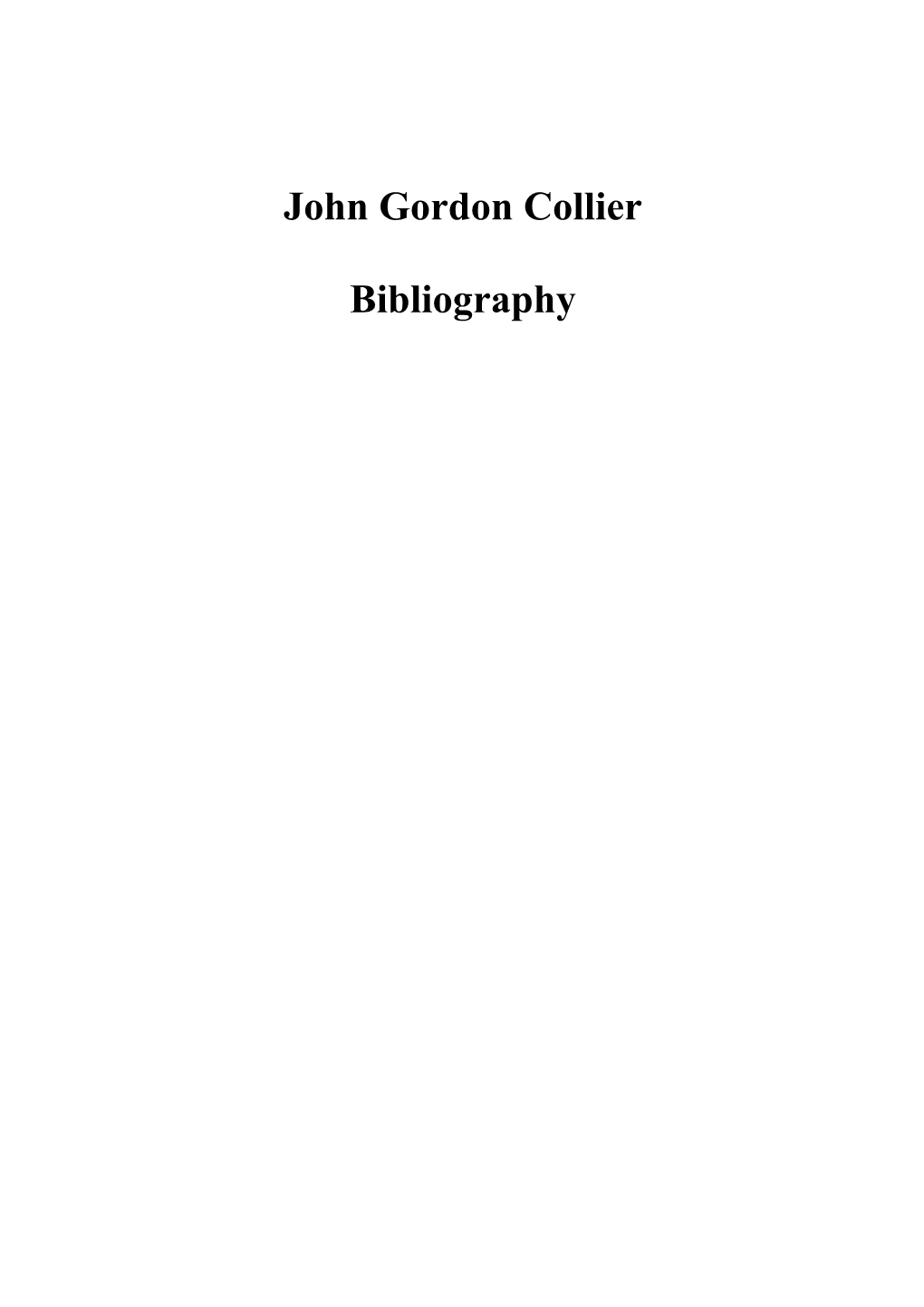 John Gordon Collier