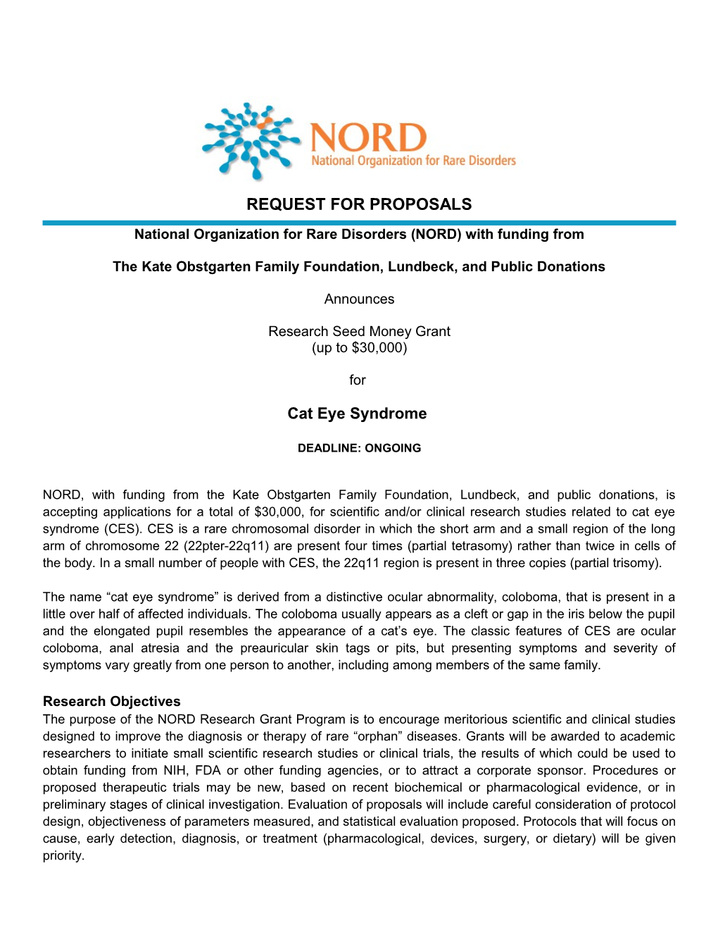 National Organization for Rare Disorders (NORD) with Funding From