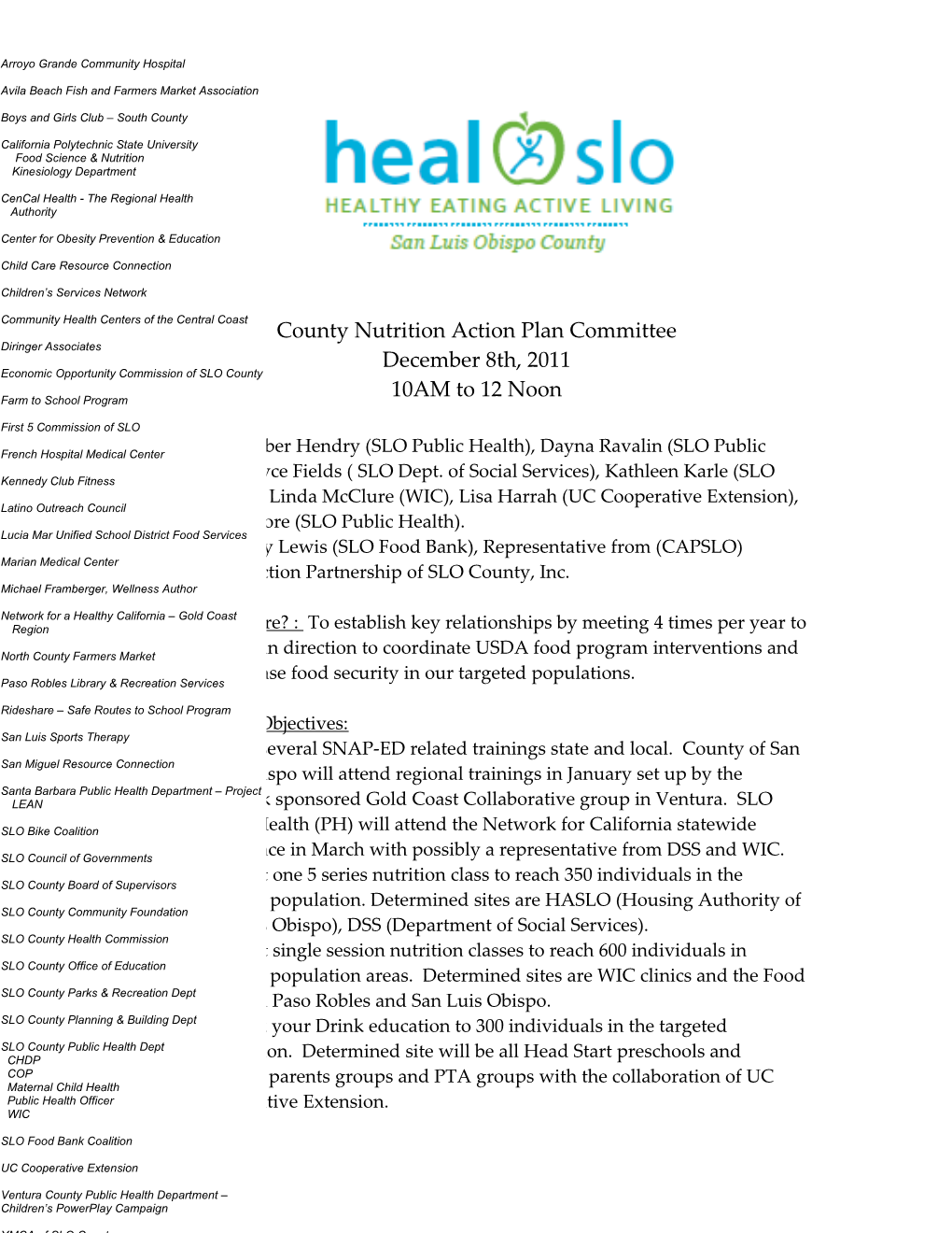 Countynutrition Action Plan Committee