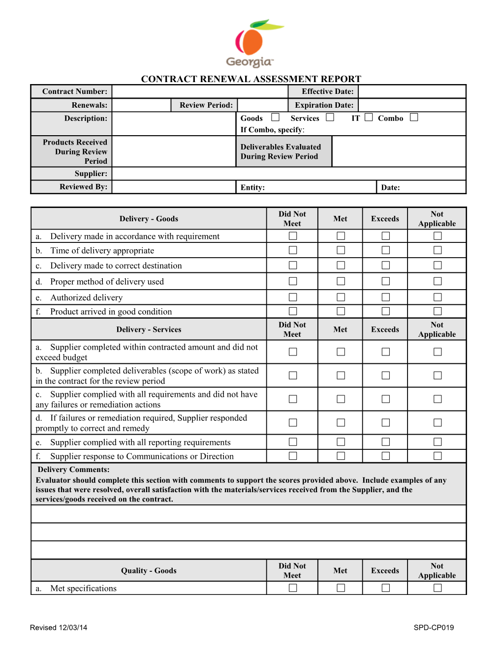 Contract Assessment Report