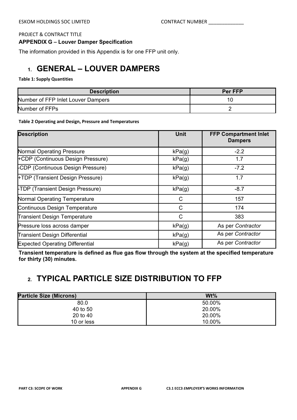 Eskom Louver Damper Technical Specification Rev 0