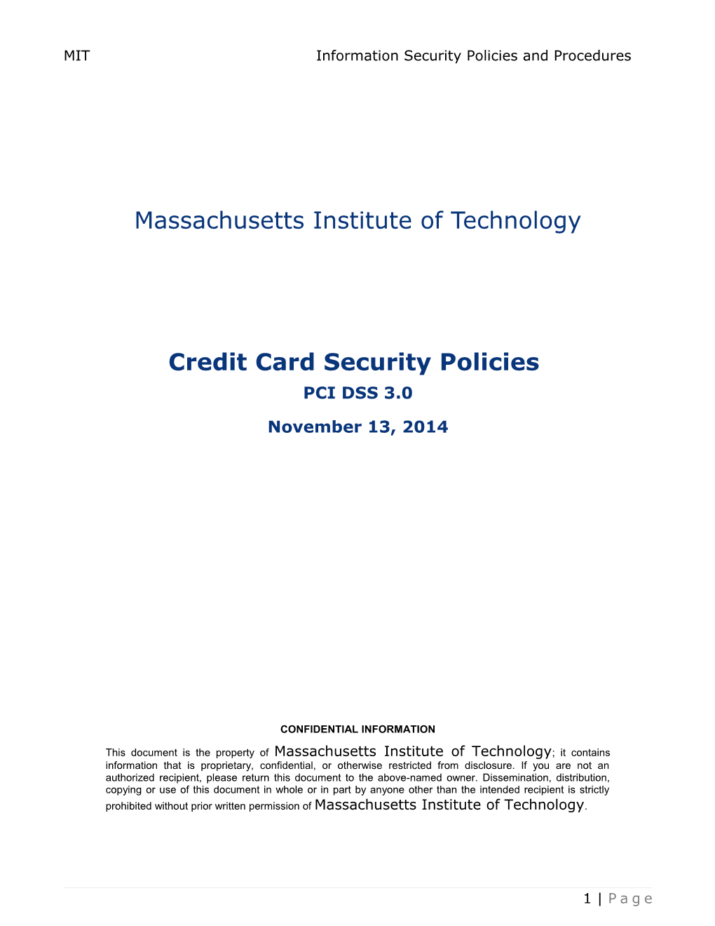 MIT Information Security Policies and Procedures