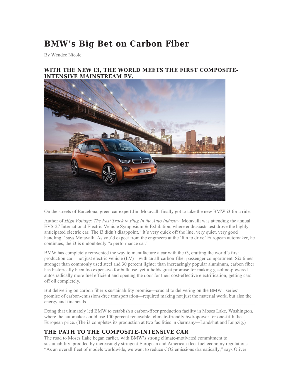 BMW S Big Bet on Carbon Fiber