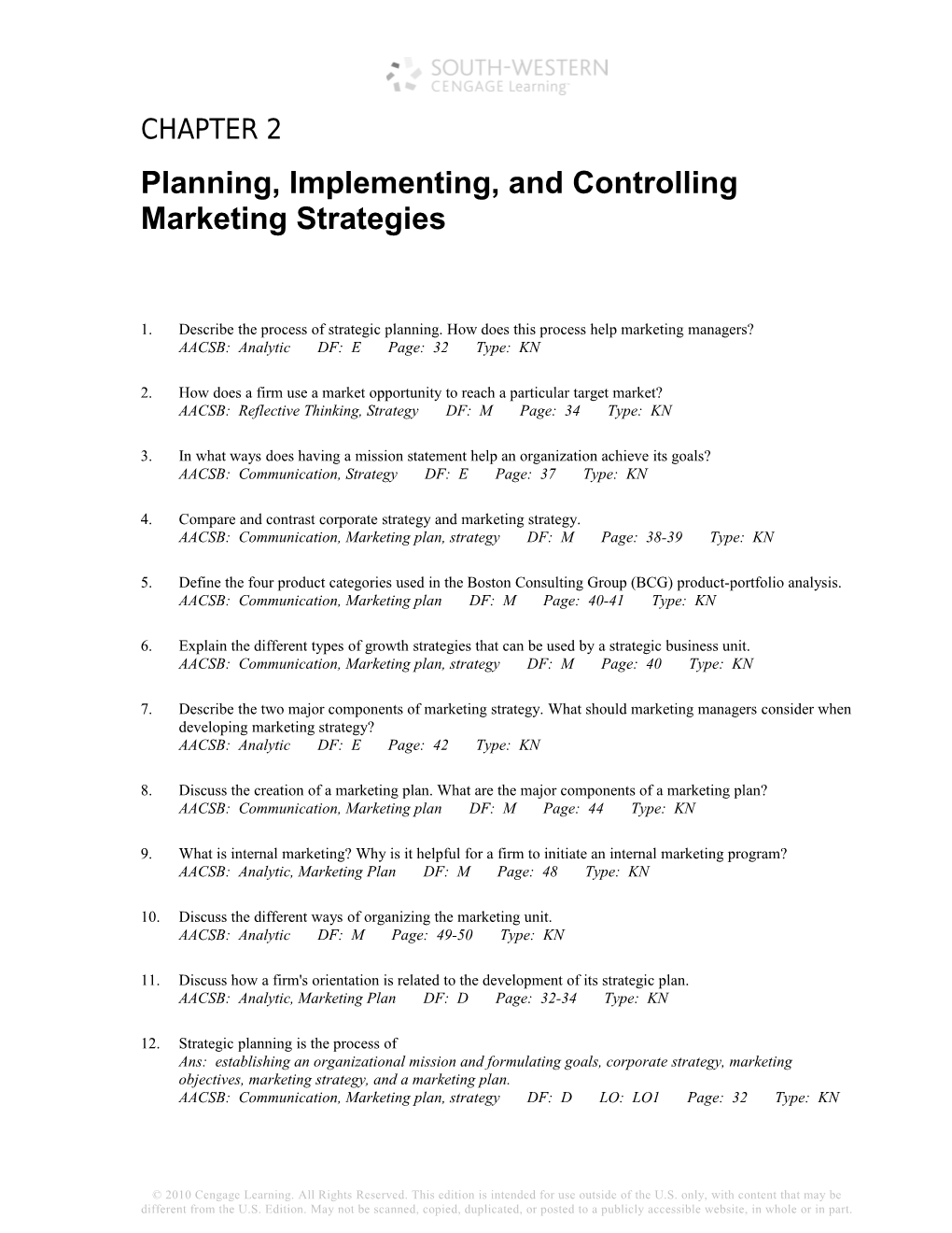 Planning,Implementing,Andcontrollingmarketingstrategies