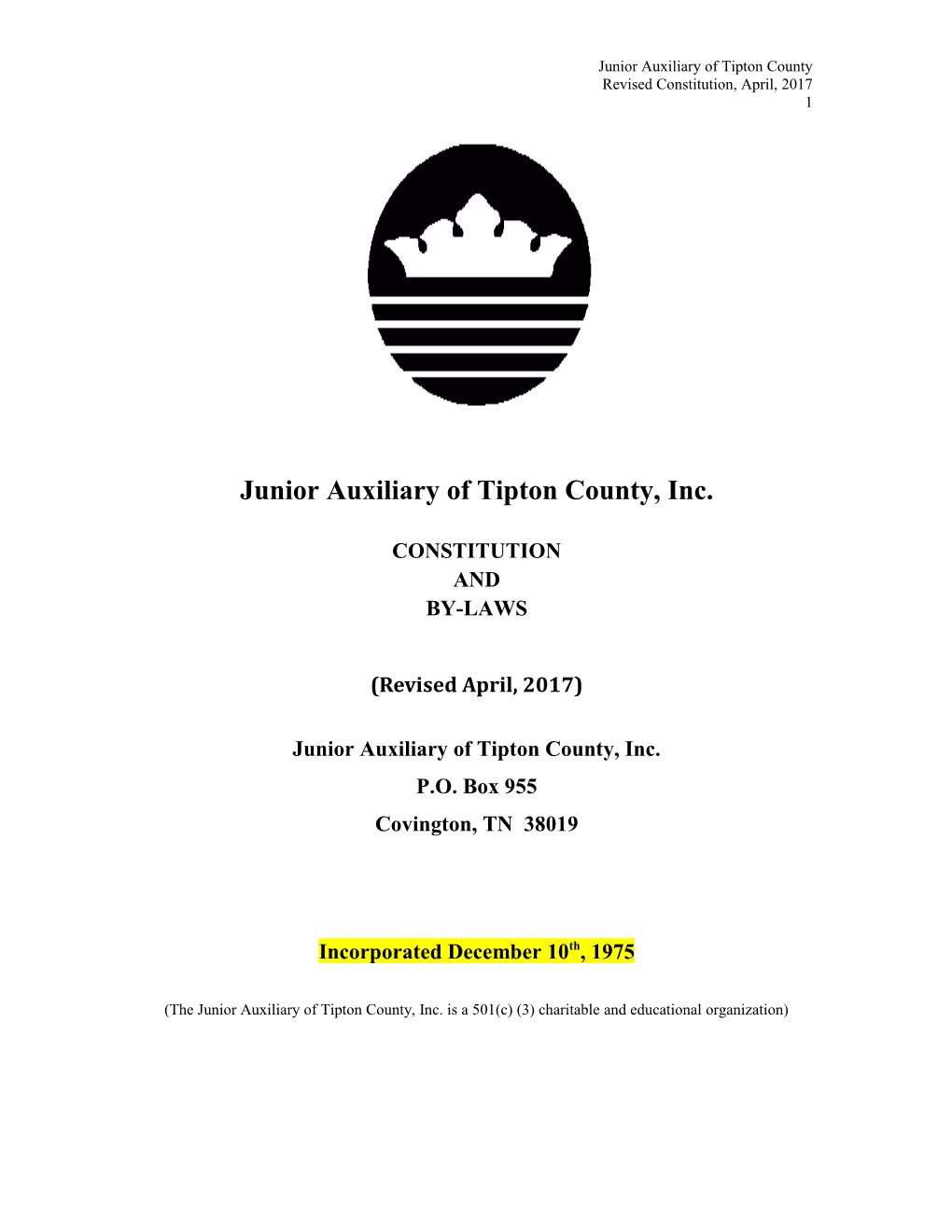 Junior Auxiliary of Tipton County, Inc