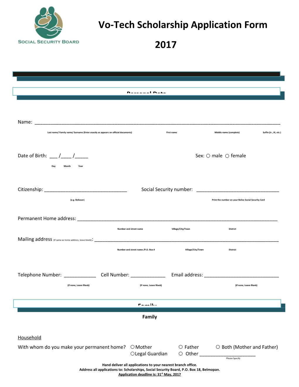 Vo-Tech Scholarship Application Form